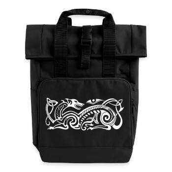 Chien de chasse celte (blanc) - Sac à dos Roll Top à deux anses - noir - Devant