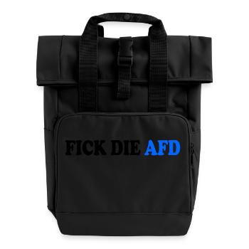Fick die afd - Rolltop Rucksack mit zwei Griffen - Schwarz - Vorne