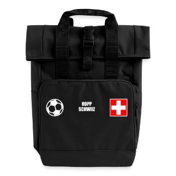 Schweiz - Rolltop Rucksack mit zwei Griffen - Schwarz - Vorne