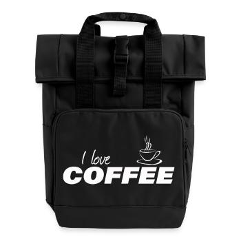 I LOVE COFFEE - Rolltop Rucksack mit zwei Griffen - Schwarz - Vorne