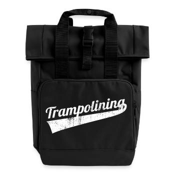 Lustiges Trampolinspringen - Rolltop Rucksack mit zwei Griffen - Schwarz - Vorne