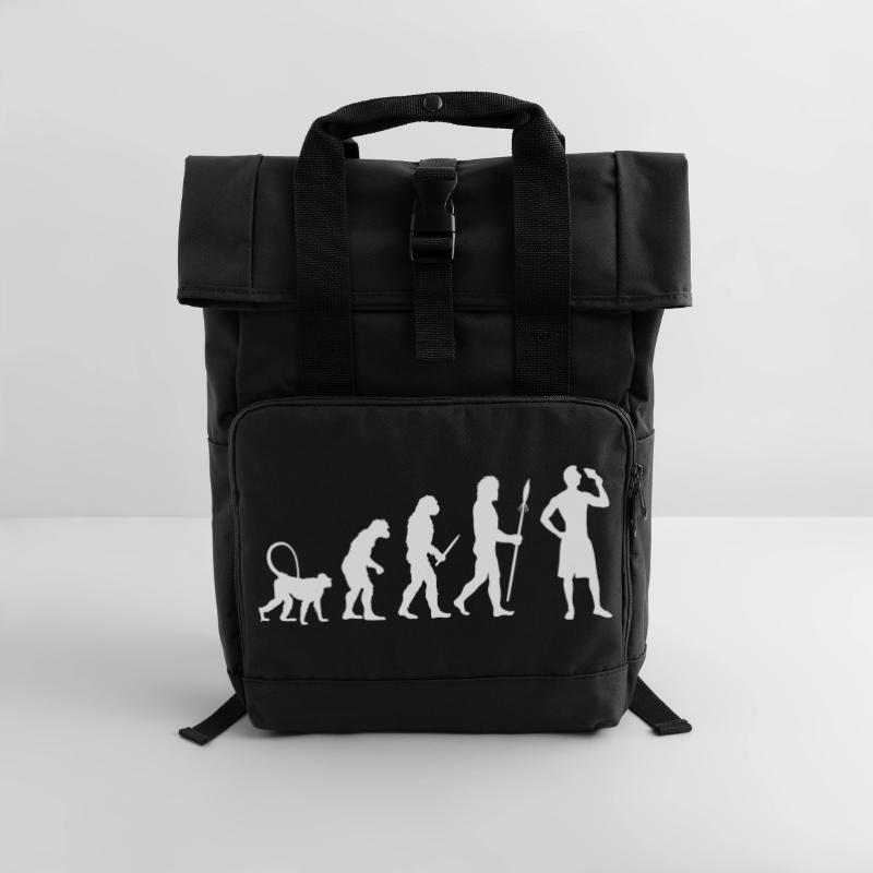 Cream Evolution Roll Top Backpack with Two Handles
