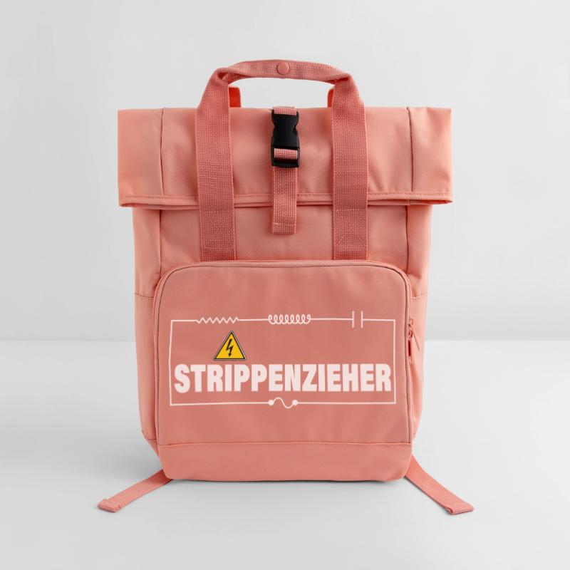 String-puller Roll Top Backpack with Two Handles