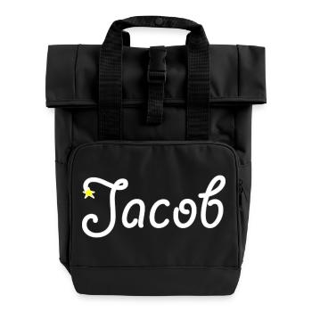 Jakob - Rolltop Rucksack mit zwei Griffen - Schwarz - Vorne