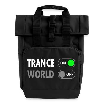 Trance On World Off - Rave Style - Roll Top Backpack with Two Handles - black - Front