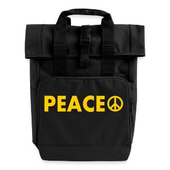 Peace - Roll Top Backpack with Two Handles - black - Front