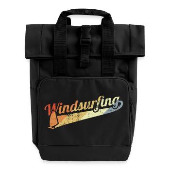Vintage Windsurfing - Roll Top Backpack with Two Handles - black - Front