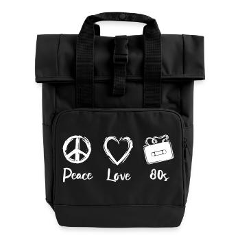 Frieden Liebe 80er Jahre - Rolltop Rucksack mit zwei Griffen - Schwarz - Vorne