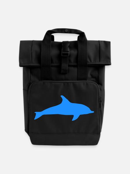 Delphin - Rolltop Rucksack mit zwei Griffen - Schwarz
