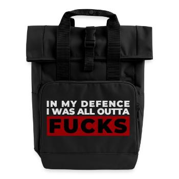 Bold Expressive Protest Design - Roll Top Backpack with Two Handles - black - Front