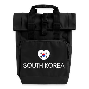 Cœur avec drapeau sud-coréen - Sac à dos Roll Top à deux anses - noir - Devant