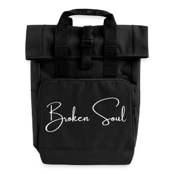 Broken Soul | Greysoul Thoughts - Roll Top Backpack with Two Handles - black - Front