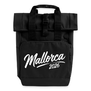 Mallorca 2026 - Rolltop Rucksack mit zwei Griffen - Schwarz - Vorne