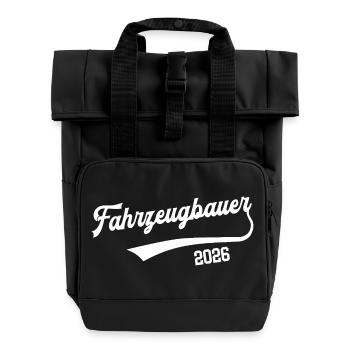 Vehicle Builder 2026 Occupation Car Mechanic Trainee - Roll Top Backpack with Two Handles - black - Front