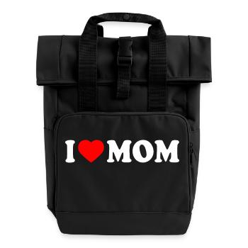 I love mom - Rolltop Rucksack mit zwei Griffen - Schwarz - Vorne