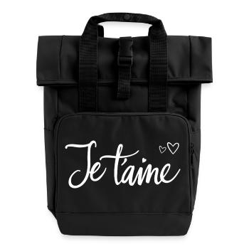 Ich liebe dich - Rolltop Rucksack mit zwei Griffen - Schwarz - Vorne