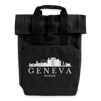 Genfer Skyline, Genf, Schweiz - Rolltop Rucksack mit zwei Griffen - Schwarz - Vorne