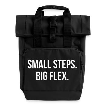 SMALL STEPS. BIG FLEX. | Greyline Official - Roll Top Backpack with Two Handles - black - Front