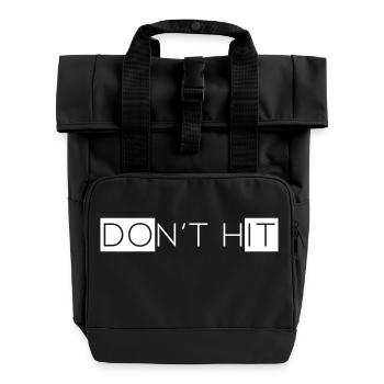Dont hit - Roll Top Backpack with Two Handles - black - Front