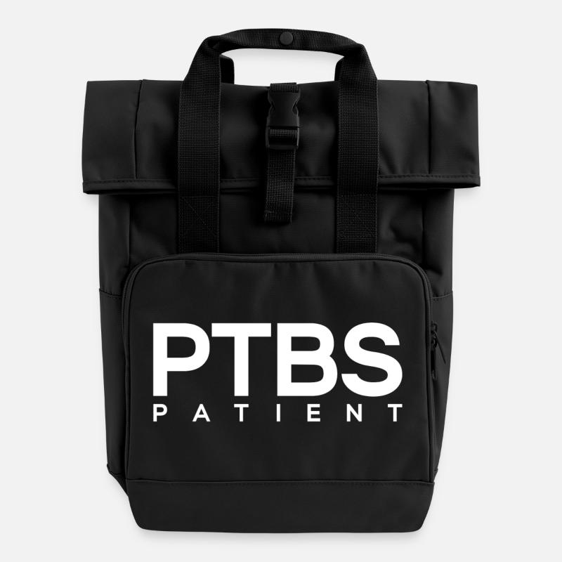 Trouble de stress post-traumatique chez un patient atteint d’un TSPT - Sac à dos Roll Top à deux anses - noir