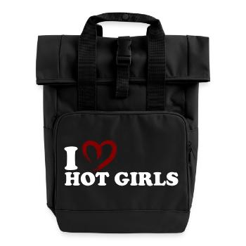 Moi ♥ les filles sexy - Sac à dos Roll Top à deux anses - noir - Devant