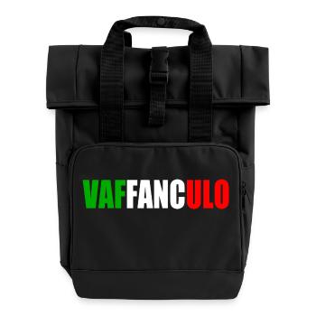 Vaffanculo - Rolltop Rucksack mit zwei Griffen - Schwarz - Vorne