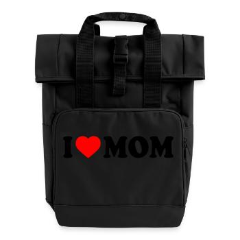 I love mom - Rolltop Rucksack mit zwei Griffen - Schwarz - Vorne