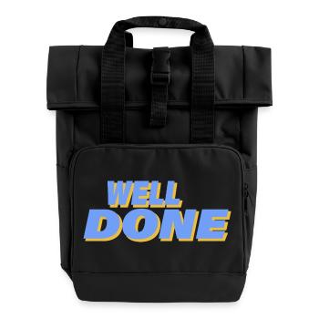 WELL DONE - Rolltop Rucksack mit zwei Griffen - Schwarz - Vorne