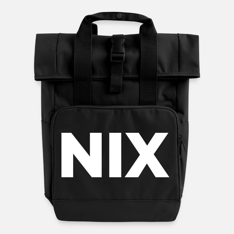 Rien – juste rien | Rien du tout | Don - Sac à dos Roll Top à deux anses - noir