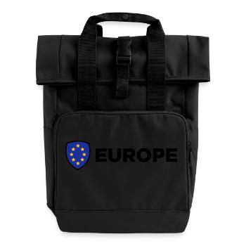 Le drapeau européen Union - Sac à dos Roll Top à deux anses - noir - Devant