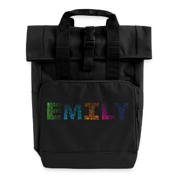 Emily Letter Name - Sac à dos Roll Top à deux anses - noir - Devant