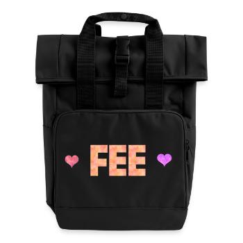 fairy - Roll Top Backpack with Two Handles - black - Front