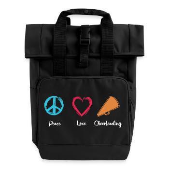 Peace Love Cheerleading - Roll Top Backpack with Two Handles - black - Front