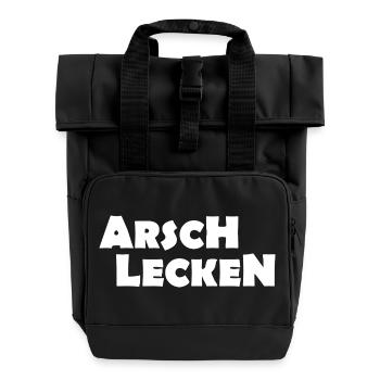 Ass licking - Roll Top Backpack with Two Handles - black - Front