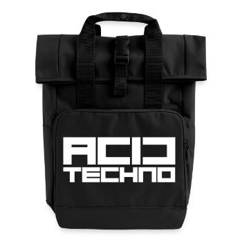 Acid-Techno - Rolltop Rucksack mit zwei Griffen - Schwarz - Vorne