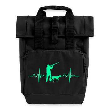Herzschlag Jäger Jagd - Rolltop Rucksack mit zwei Griffen - Schwarz - Vorne