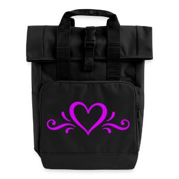 Herz Symbol - Rolltop Rucksack mit zwei Griffen - Schwarz - Vorne