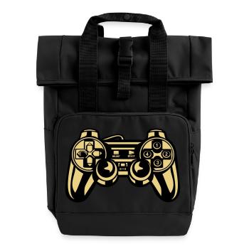 Gaming - Roll Top Backpack with Two Handles - black - Front