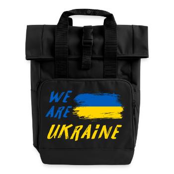 Wir sind Ukraine - Rolltop Rucksack mit zwei Griffen - Schwarz - Vorne