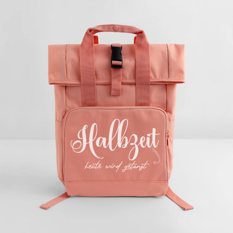 Halbzeit: Heute Wird Gestartet Rolltop Rucksack mit zwei Griffen