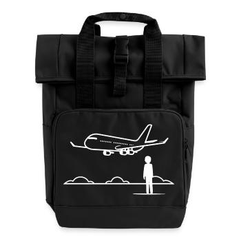 Plane Spotter - Rolltop Rucksack mit zwei Griffen - Schwarz - Vorne