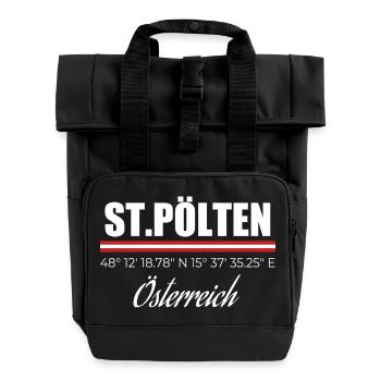 St. Pölten - Rolltop Rucksack mit zwei Griffen - Schwarz - Vorne