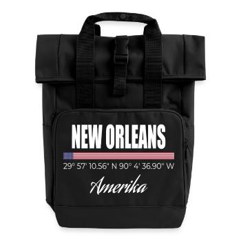 New Orleans - Roll Top Backpack with Two Handles - black - Front