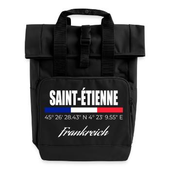 Saint-Étienne - Sac à dos Roll Top à deux anses - noir - Devant