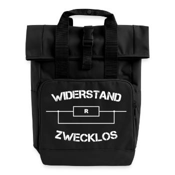 Widerstand  Zwecklos - Rolltop Rucksack mit zwei Griffen - Schwarz - Vorne