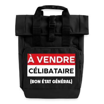 célibataire - Sac à dos Roll Top à deux anses - noir - Devant