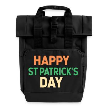 Frohen St. Patrick's Day - Rolltop Rucksack mit zwei Griffen - Schwarz - Vorne