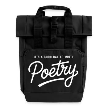 Bonne journée pour écrire de la poésie - Sac à dos Roll Top à deux anses - noir - Devant
