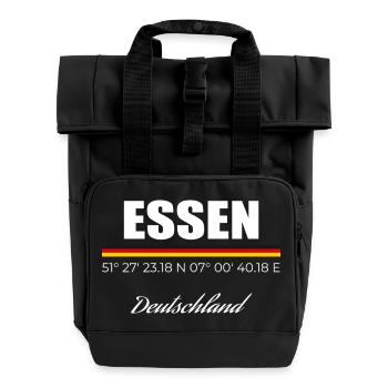 Essen - Rolltop Rucksack mit zwei Griffen - Schwarz - Vorne
