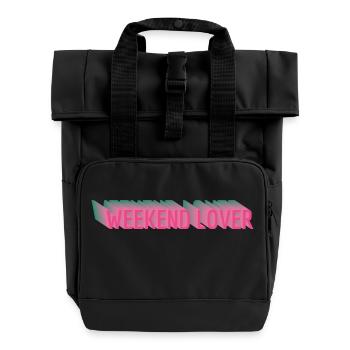 Weekend Lover - Roll Top Backpack with Two Handles - black - Front